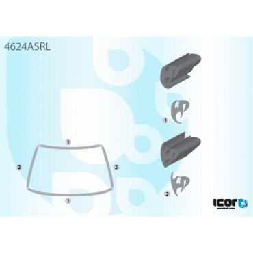 DAF 95, резина уплотнительная для WS, с водостоком, черный, 1 деталь