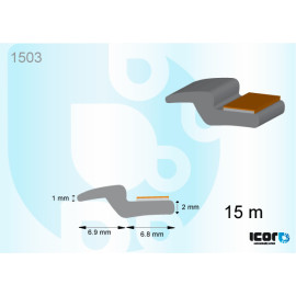 ПРОФИЛЬ С КЛЕЙКОЙ ЛЕНТОЙ БОКОВОЕ- & ЗАДНЕЕ СТЕКЛО ЯП. АВТОМ. - LIP 7MM - КАТУШКА 30M